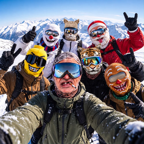 Grupo con pasamontañas SnowFace de todos los estilos