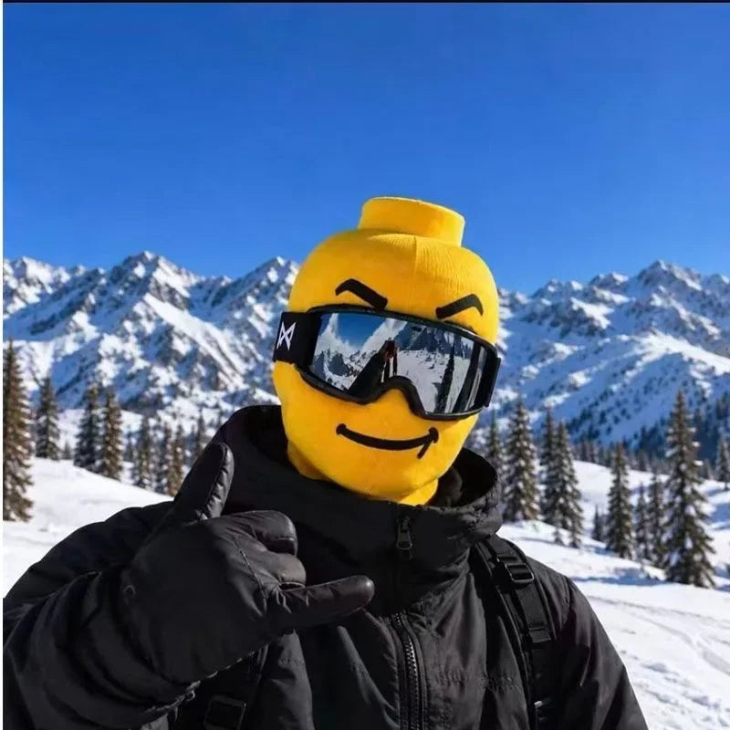 SnowFace Yellow – Bivakmuts met grappig gezicht