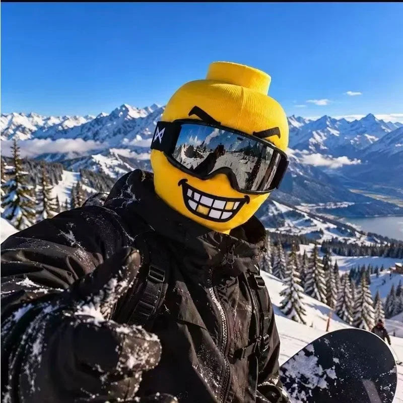 SnowFace Yellow – Bivakmuts met grappig gezicht