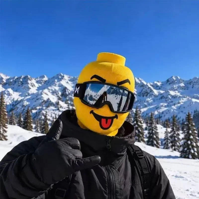 SnowFace Yellow – Bivakmuts met grappig gezicht